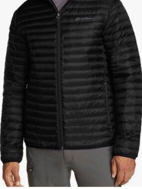 Eddie Bauer Men's Black Lightweight Packable Down Jacket EB700 XL